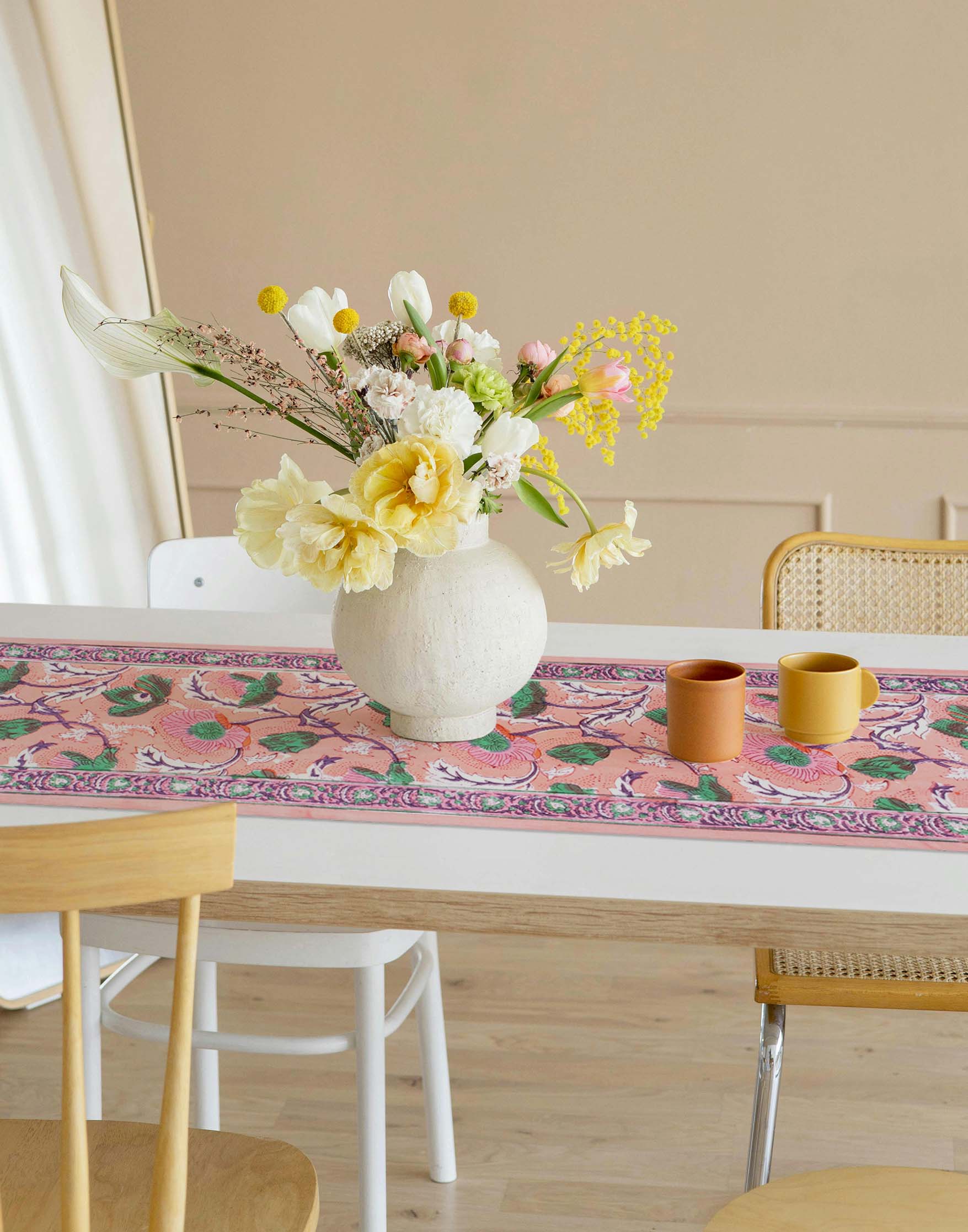 Pink Cascade Table Runner